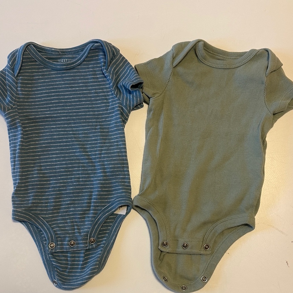 Cozy Blue and Green Striped Bodysuits